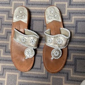 Gold/white Jack Rodgers Sandals